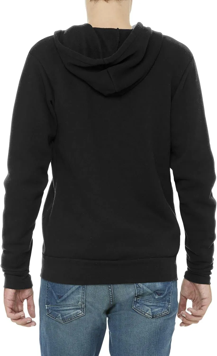 JustBlanks Mens Rib Knit Tri Blend Full Zip Long-Sleeve Hooded Sweatshirt Drawstring with Pocket Casual Hoodie for Men