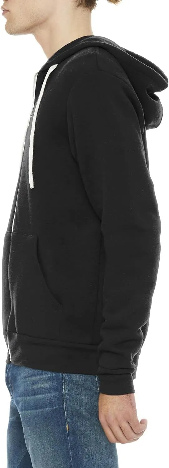 JustBlanks Mens Rib Knit Tri Blend Full Zip Long-Sleeve Hooded Sweatshirt Drawstring with Pocket Casual Hoodie for Men