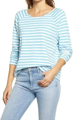 Ladiyo Womens Casual Crew Neck Striped Long Sleeve T Shirt Basic Blouse Tunic Tops Lightweight Pullover Sweatshirt