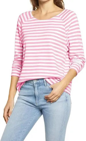 Ladiyo Womens Casual Crew Neck Striped Long Sleeve T Shirt Basic Blouse Tunic Tops Lightweight Pullover Sweatshirt