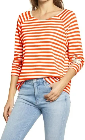 Ladiyo Womens Casual Crew Neck Striped Long Sleeve T Shirt Basic Blouse Tunic Tops Lightweight Pullover Sweatshirt