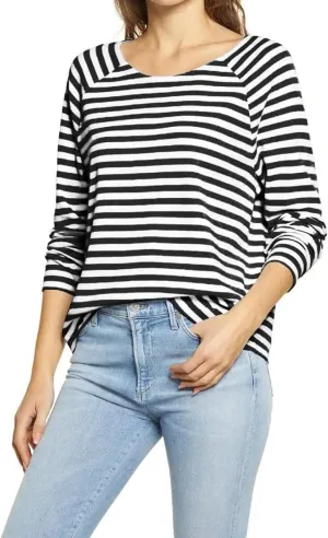 Ladiyo Womens Casual Crew Neck Striped Long Sleeve T Shirt Basic Blouse Tunic Tops Lightweight Pullover Sweatshirt