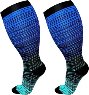 LCMTWX Plus Size Compression Socks for Women And Men Knee High Support Wide Calf Stockings Descendant Stocking