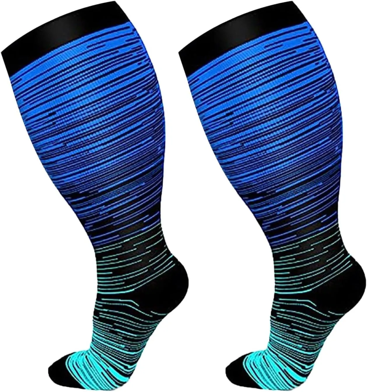 LCMTWX Plus Size Compression Socks for Women And Men Knee High Support Wide Calf Stockings Descendant Stocking
