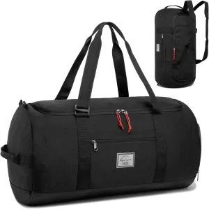 Lyweem Travel Duffle Bag for Men 60L Sports Duffel Bag Large Size Weekender Overnight Bag for Women Multifunctional Unisex Gym Bags with Shoes Compartment, Black, 60L, Travel, Camping, Hiking, Sports,
