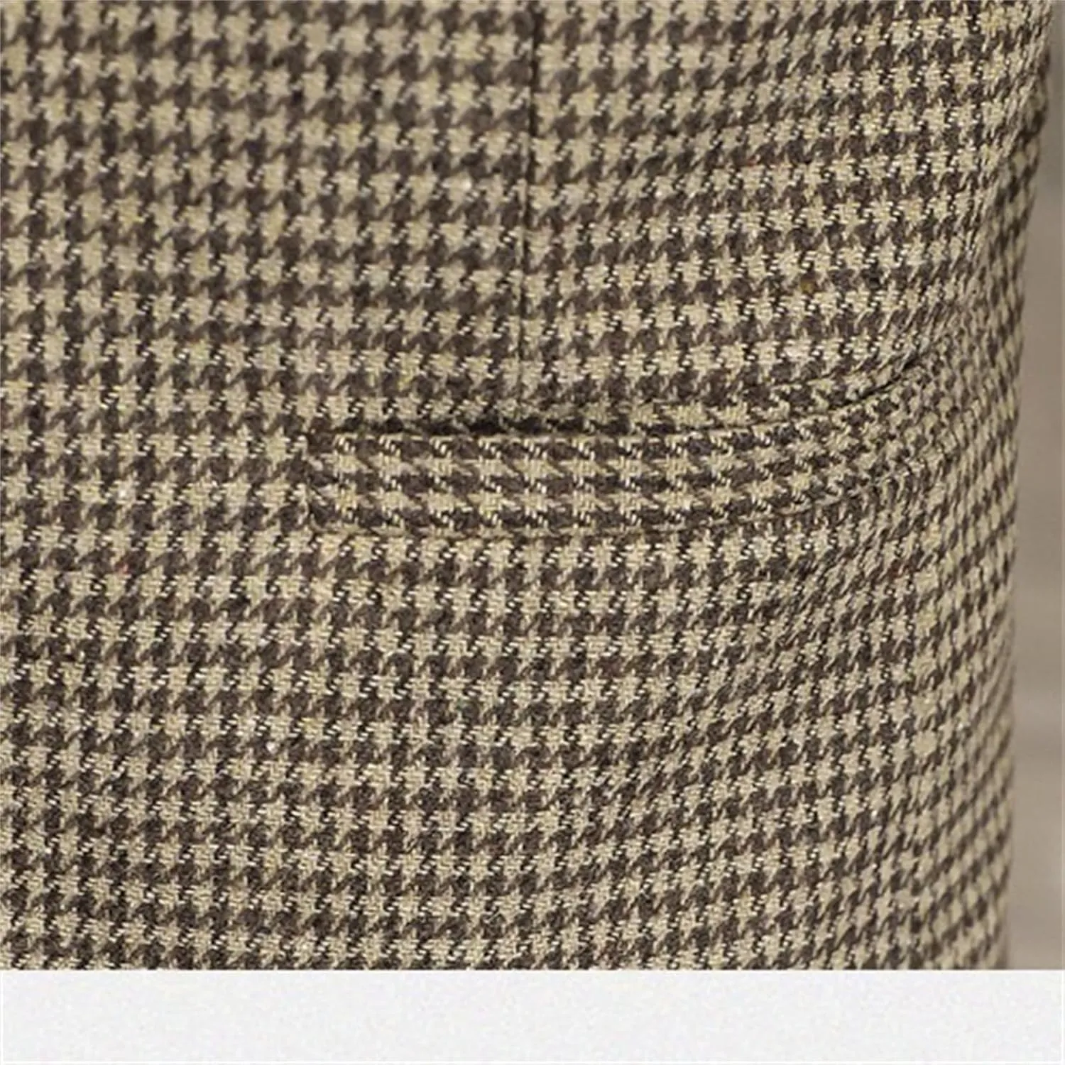 Men's Houndstooth Plaid Slim Fit Tuxedo Prom Wedding Groom Suits Casual One Button Blazer Jacket