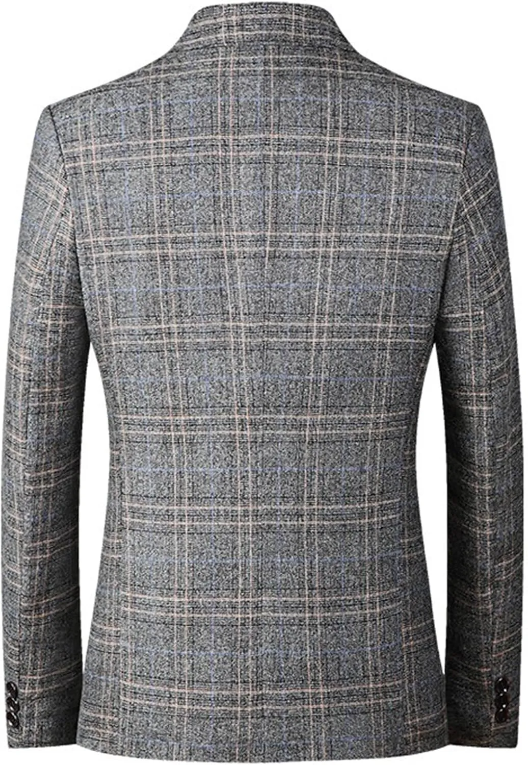 Men's Plaid Blazer Business Sports Coat Slim Fit Plaid Suit Jackets Blazer for Wedding Party