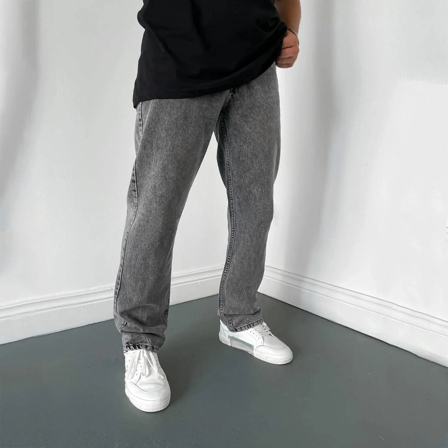 Men's Straight Leg Jeans - 2022 Stretch Fit Comfort Flared Retro Leg Denim Jeans Long Pants Trousers with Pocket