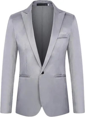 Men's Suit Jacket One Button Slim Fit Sport Coat Business Daily Blazer