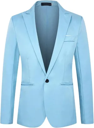 Men's Suit Jacket One Button Slim Fit Sport Coat Business Daily Blazer