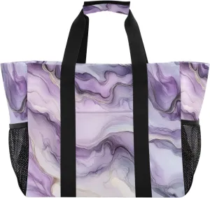Nander Beautiful Marble Texture Reusable Grocery Bags,Large Grocery Tote Bag Water Resistant Shopping Bags Foldable Grocery Bag for Clothes,Shoes and Picnic