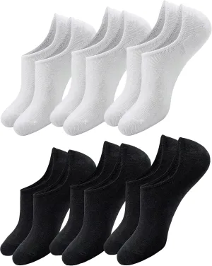 No Show Socks for Women-6 Pairs,Invisible Low Cut Ankle Socks,Non-slip for casual and dressy wear-soft breathable