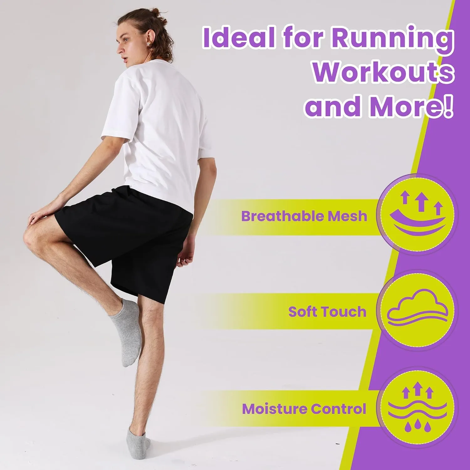 No Show Socks Unisex,Running Low Cut No Show Socks for Golf & Sports,Breathable for Running