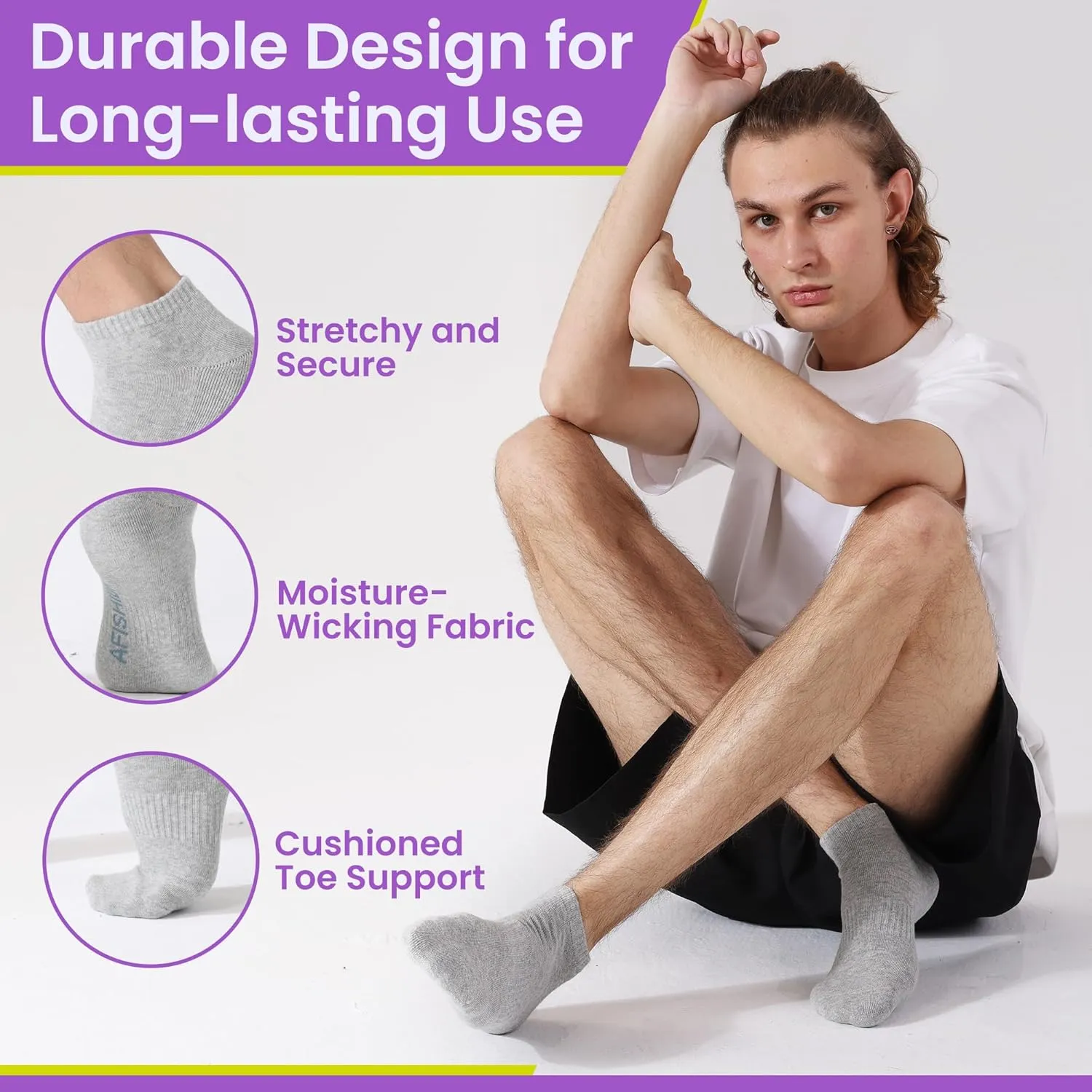 No Show Socks Unisex,Running Low Cut No Show Socks for Golf & Sports,Breathable for Running