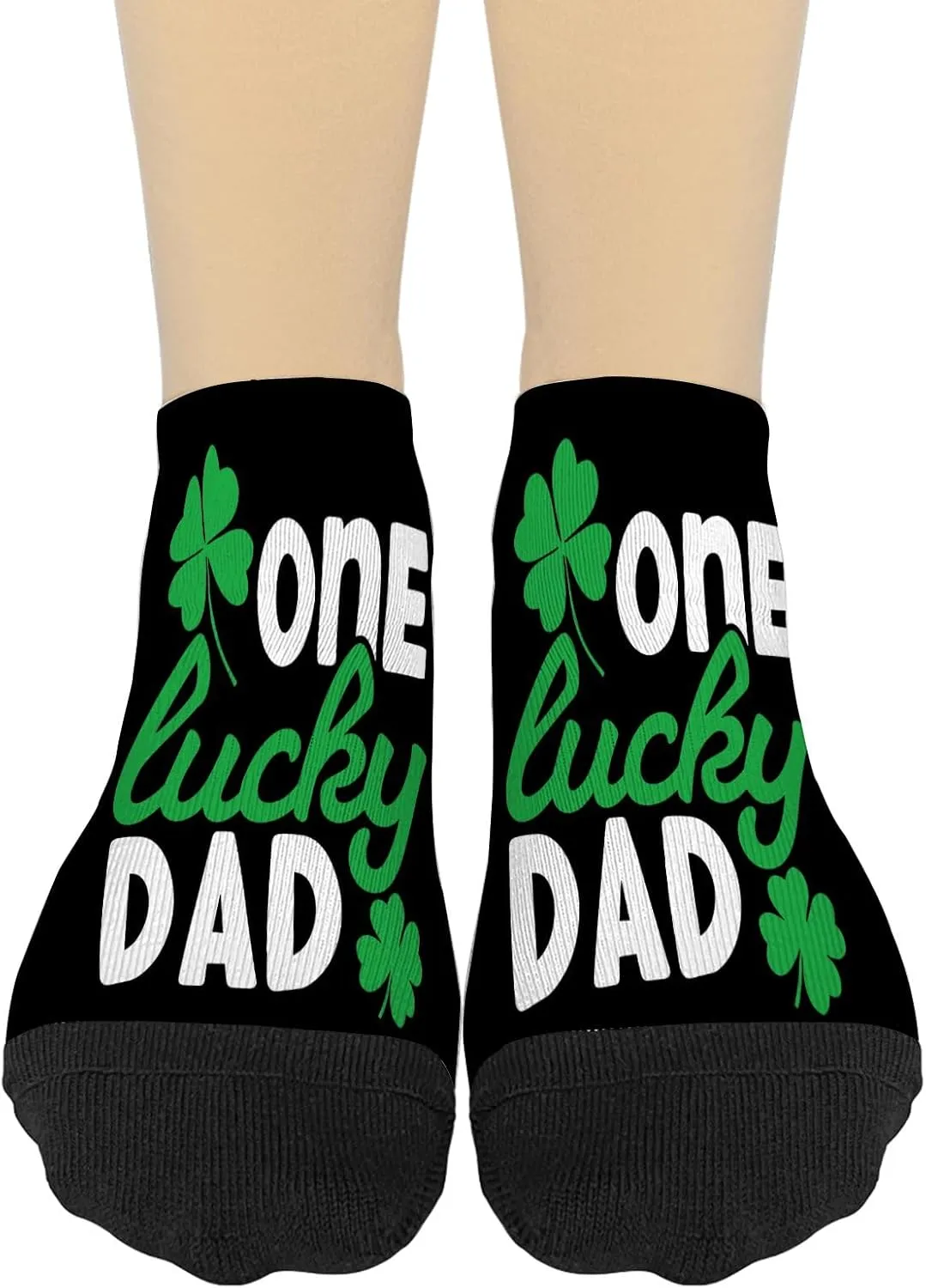 One Lucky Dad Leaf Dad St Patrick's Day Athletic Socks Short Sock Youth No Show Liner Sock FashionableSock