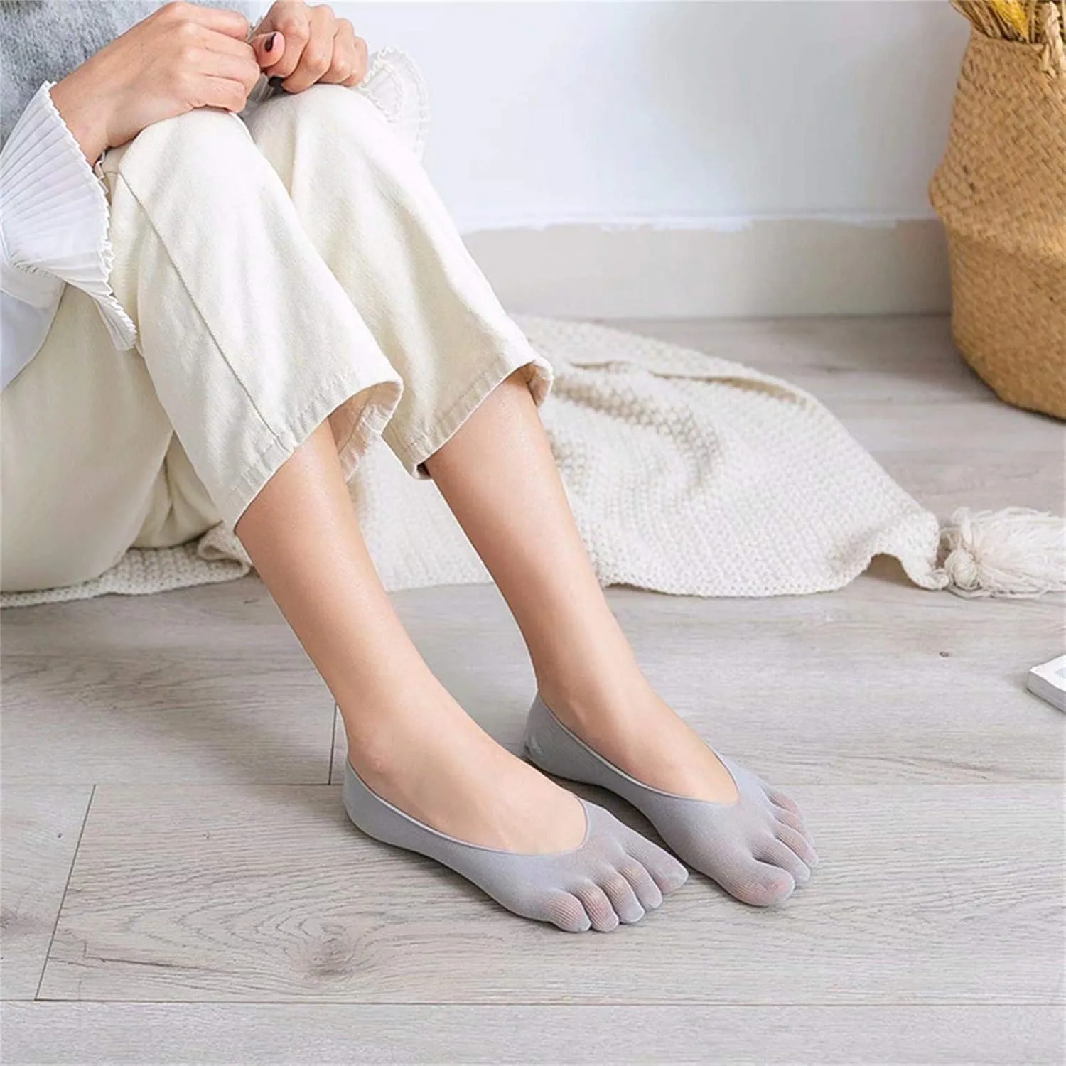 Orthopedic Toe Compression Socks, Women Toe Socks No Show, Full Five Finger Socks Low-cut Liner Socks…