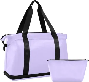 Pastel Blue Weekender Bags for Women Travel Duffel Bags with Shoe Compartment Overnight Bag Carry on Sports Duffel Bag with Toiletry Bag for Travel/Business/Gift Pael Blue