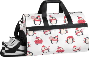 Penguin Winter Resistant Sports Gym Bag for Women Men Travel Duffel bag with Wet Pocket & Shoes Compartment Waterproof Weekender Bag 19.7"x9.9"x13"
