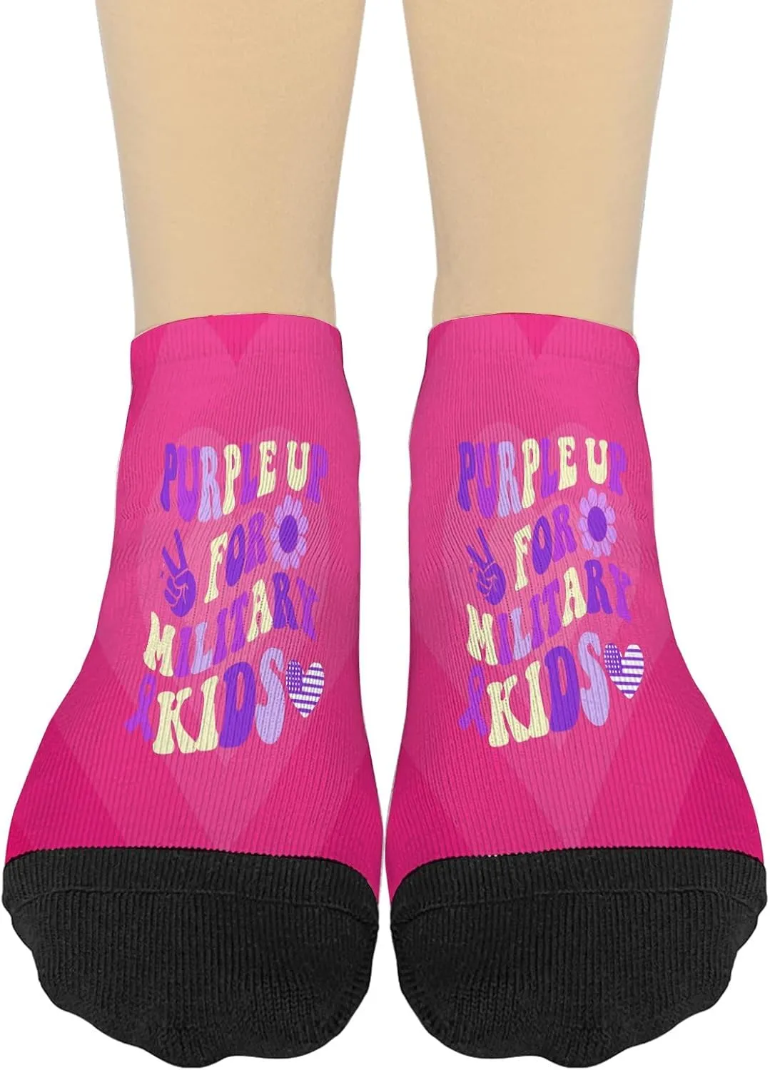 Purpless Up for Militarys Kids Socks No Show Liner Womens Sock