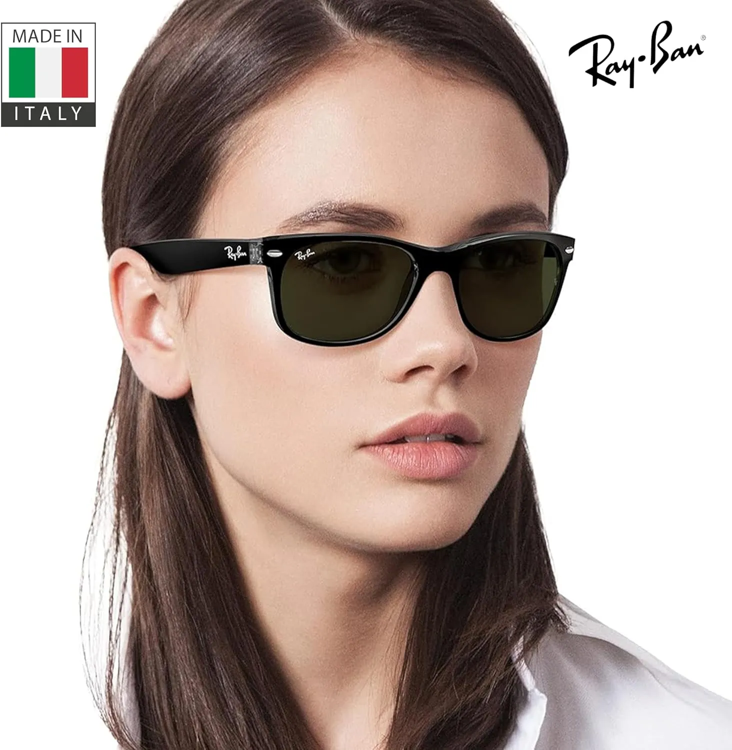 Ray-Ban RB2132 New Wayfarer Color Mix Square Shape Sunglasses With Eyewear Kit Bundle - High Bridge Fit - Square Sunglasses