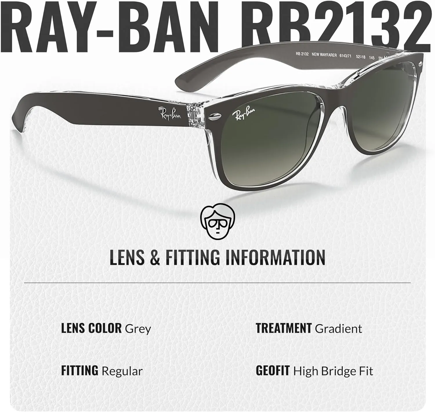 Ray-Ban RB2132 New Wayfarer Color Mix Square Shape Sunglasses With Eyewear Kit Bundle - High Bridge Fit - Square Sunglasses