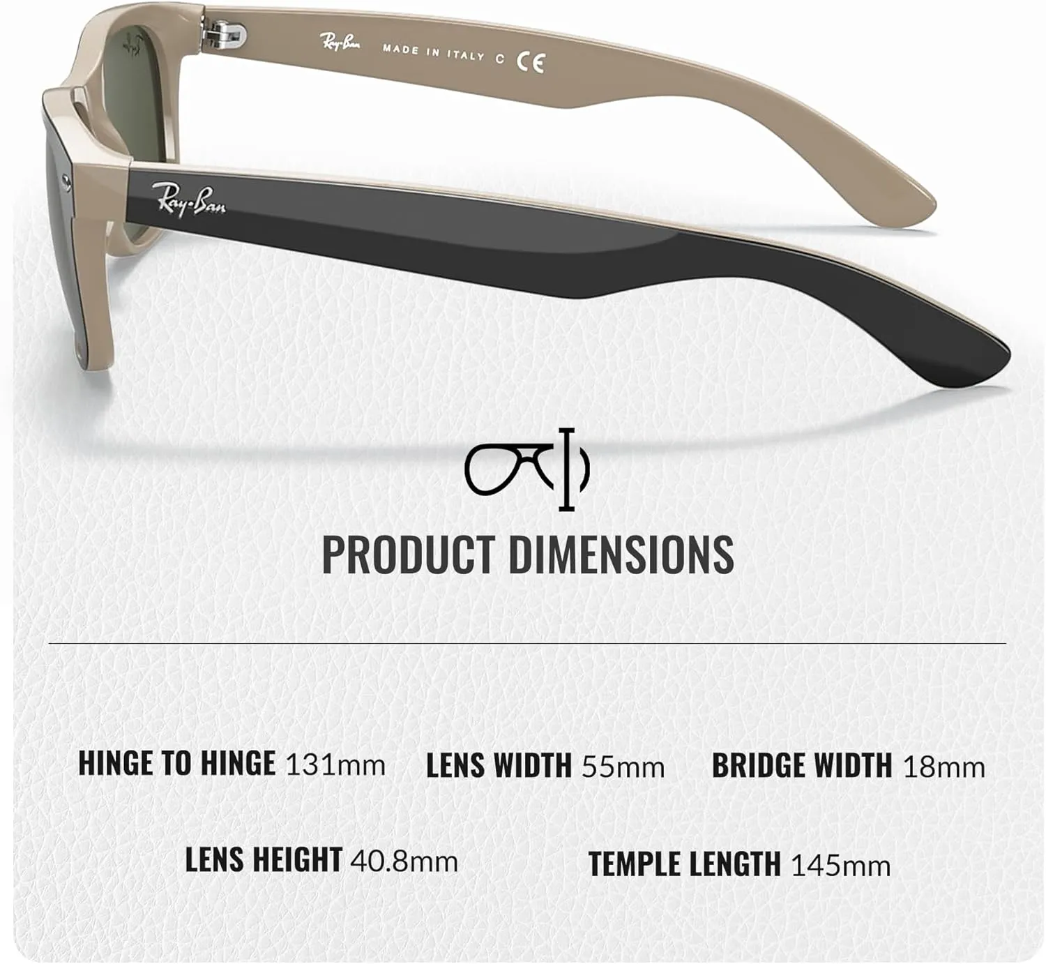 Ray-Ban RB2132 New Wayfarer Color Mix Square Shape Sunglasses With Eyewear Kit Bundle - High Bridge Fit - Square Sunglasses