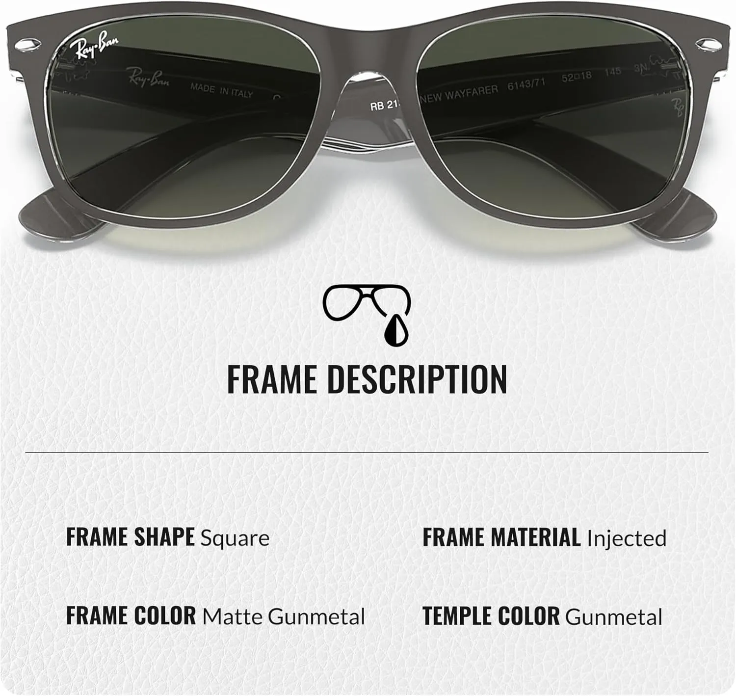 Ray-Ban RB2132 New Wayfarer Color Mix Square Shape Sunglasses With Eyewear Kit Bundle - High Bridge Fit - Square Sunglasses