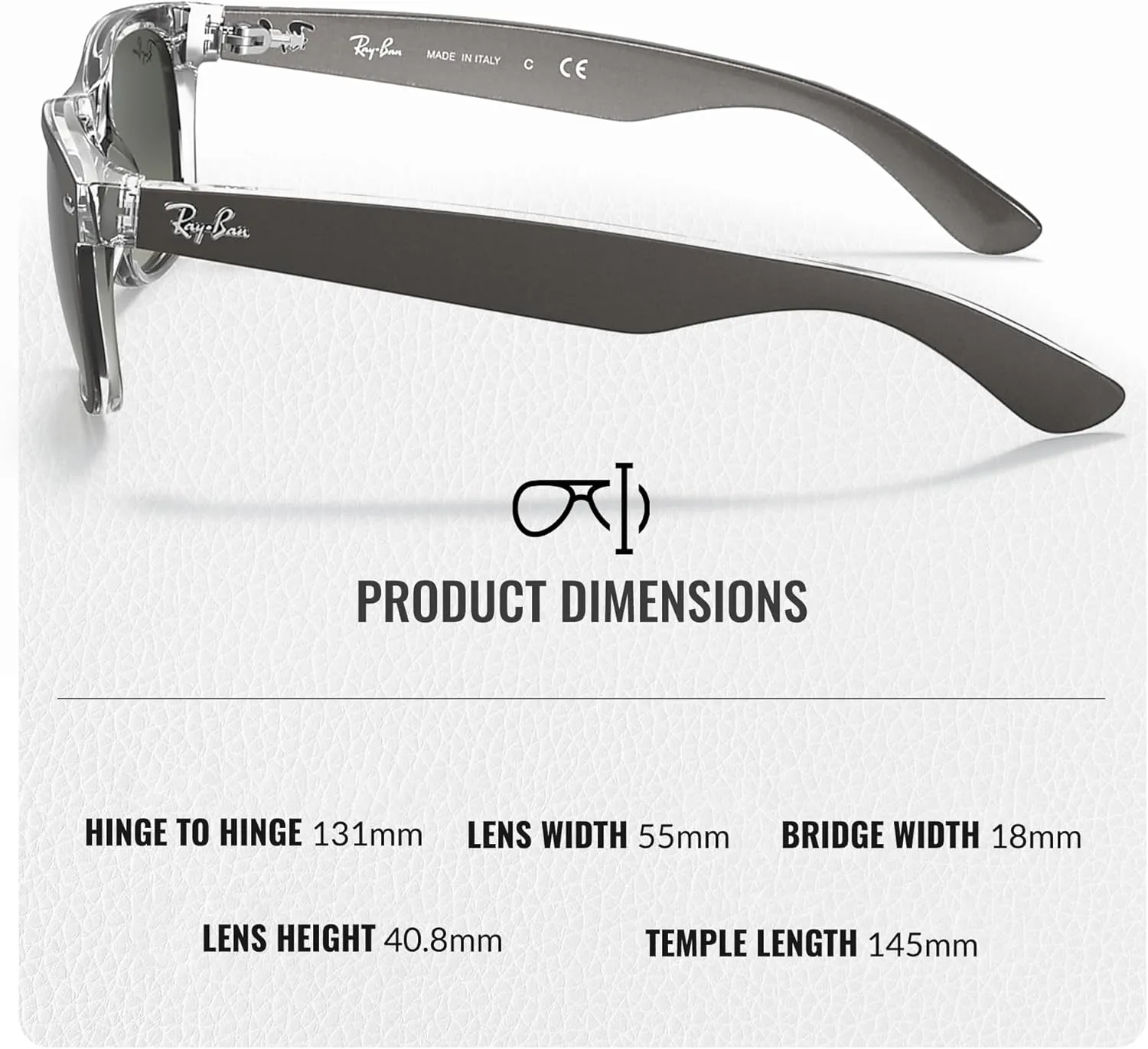 Ray-Ban RB2132 New Wayfarer Color Mix Square Shape Sunglasses With Eyewear Kit Bundle - High Bridge Fit - Square Sunglasses