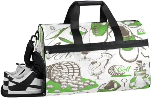 Sport Golf Resistant Sports Gym Bag for Women Men Travel Duffel bag with Wet Pocket & Shoes Compartment Waterproof Weekender Bag 19.7"x9.9"x13"