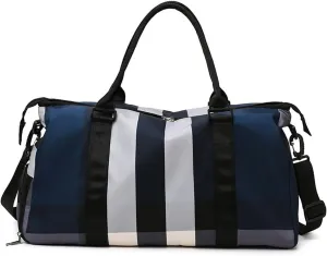 Sports Duffel Bags Gym Bags For Women Men With Shoes Pocket Nylon Large Big Fashion Travel Training Waterproof Sports Fitness Shopper Shoulder Bag(Blue)