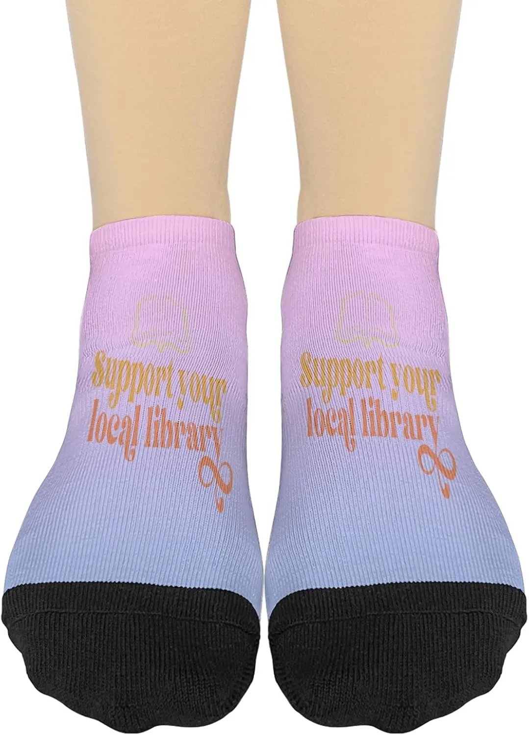 Support Your Local Librarsy Comfort Colors Athletic Socks Women No Show Men's Sock