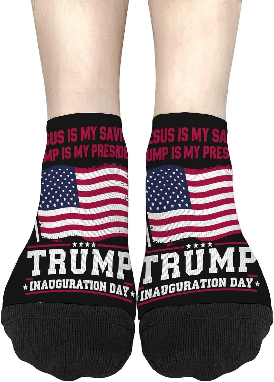 T Inauguration Day 2025 47th President Jesus is my savior T is my president No Show Socks for Women Athletic Sock for Mens