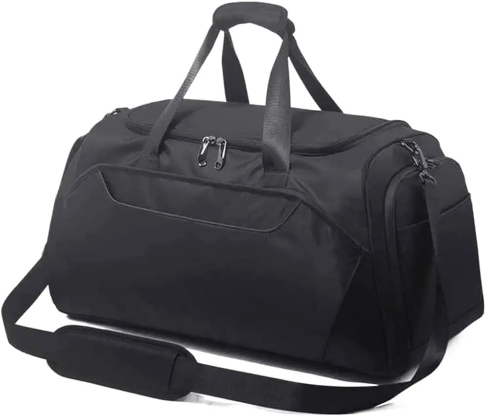 TOEWOE Travel Duffel Bag for Men and Women, Sports Gym Bag with Wet Pocket & Shoes Compartment, Perfect for Travel, Outdoor, Sports, Fitness, Black