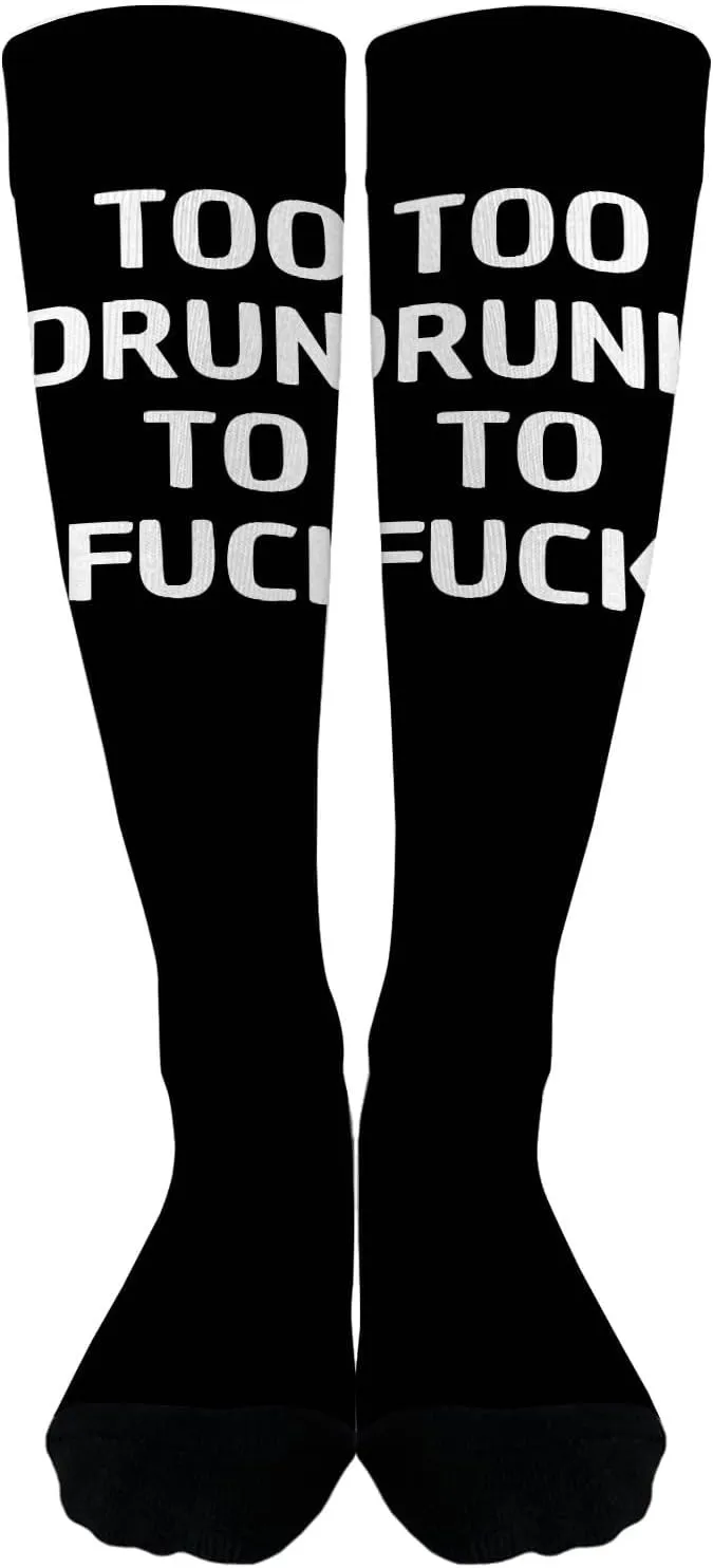 Too Drunk To Adult Humor Drinking Knee High Socks for Women Girls#for Cute Dress Socks Women