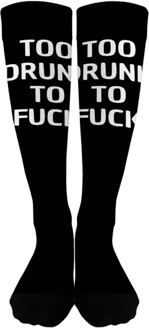 Too Drunk To Adult Humor Drinking Knee High Socks for Women Girls#for Cute Dress Socks Women