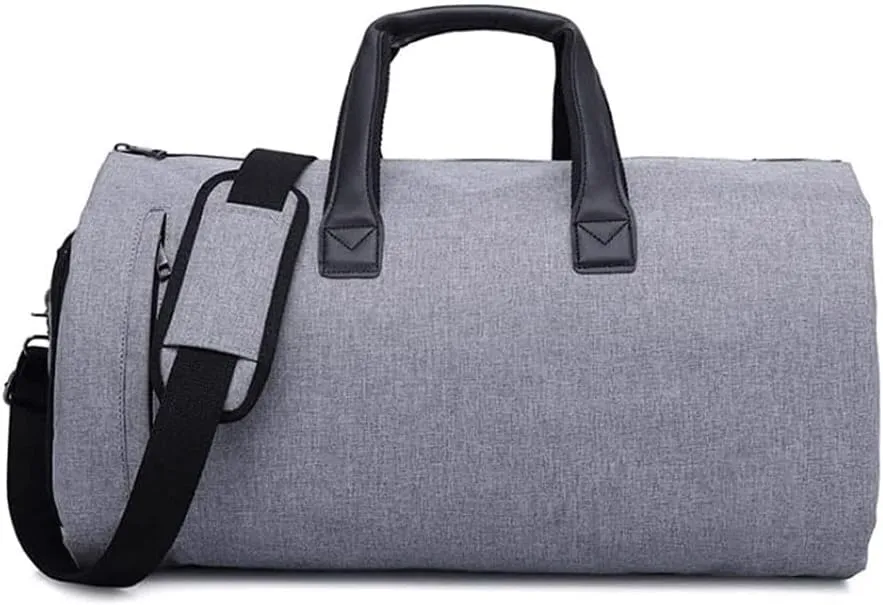 Travel Duffel Bag, Foldable Overnight Weekender Bag with Shoes Compartment for Men & Women, Water-Resistant Large Convertible Luggage Bag Traveling Essentials (Color : Gray)