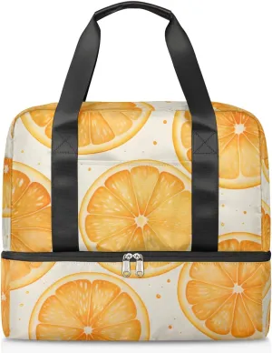 Travel Duffel Bags Fruit Lemon Sports Gym Bag with Wet Pocket & Shoes Compartment Large Duffel Bags Waterproof Overnight Bag Weekender Bags for Women Men