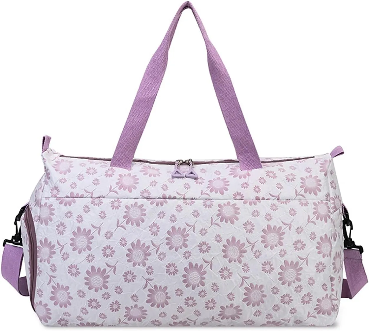 Travel Duffle Bag Gym Bag for Women with Shoes Compartment & Wet Pocket,Weekender Travel Overnight Bag,Water Resistant Sports Bag for Travel, Gym (Purple)