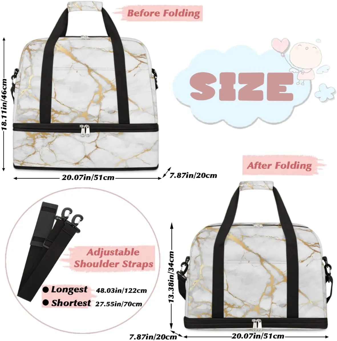 Travel Duffle Bags With Shoes Compartment for Women Men Lightweigh Sports Tote Gym Bag Foldable Canvas Weekender Overnight Carry On Luggage Handle Bag, Color2