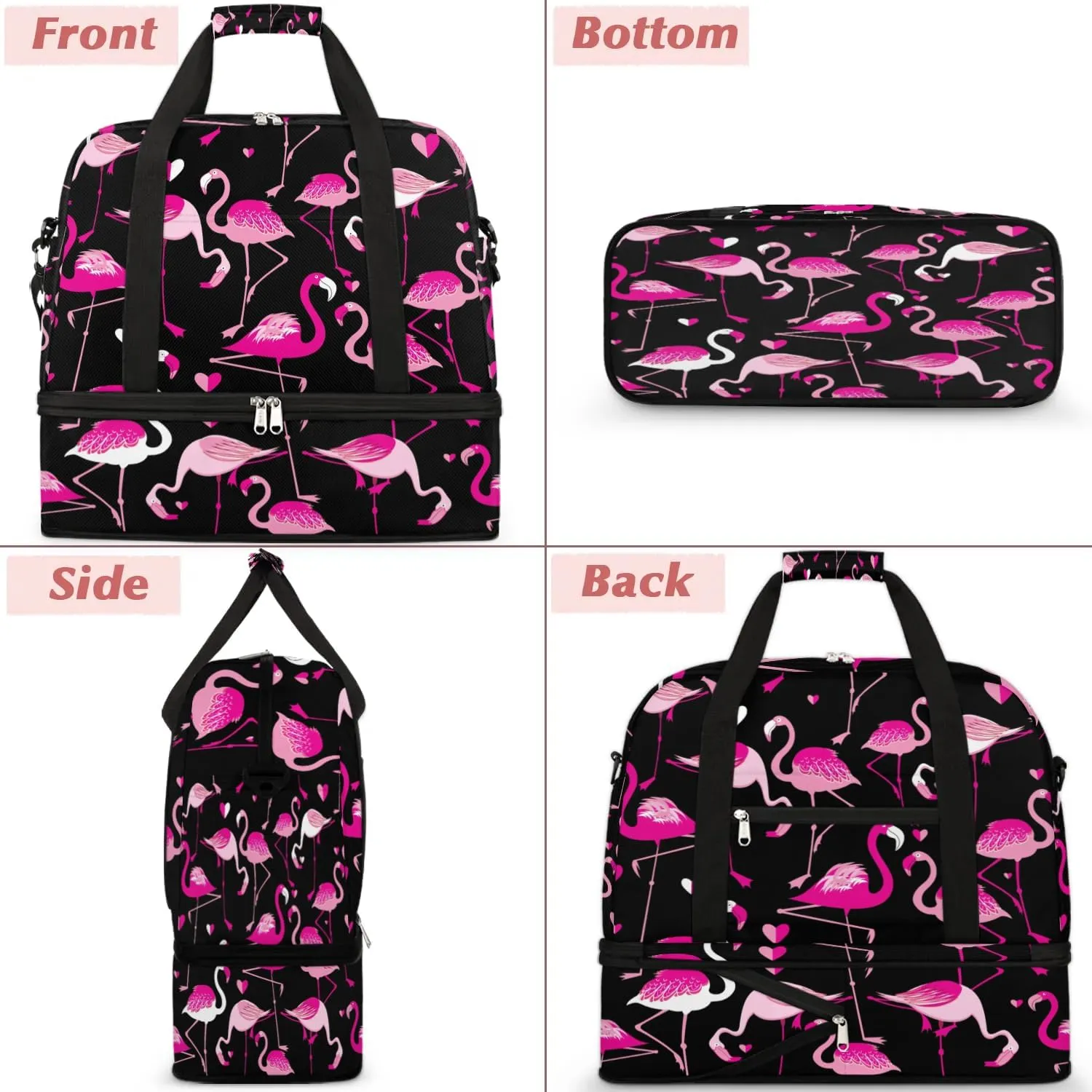 Travel Duffle Bags With Shoes Compartment for Women Men Lightweigh Sports Tote Gym Bag Foldable Canvas Weekender Overnight Carry On Luggage Handle Bag, Color6