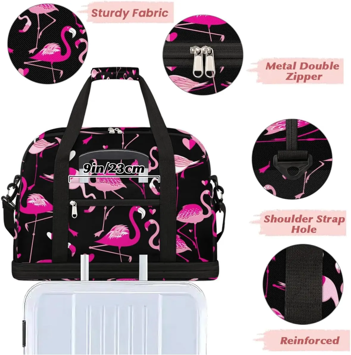 Travel Duffle Bags With Shoes Compartment for Women Men Lightweigh Sports Tote Gym Bag Foldable Canvas Weekender Overnight Carry On Luggage Handle Bag, Color6