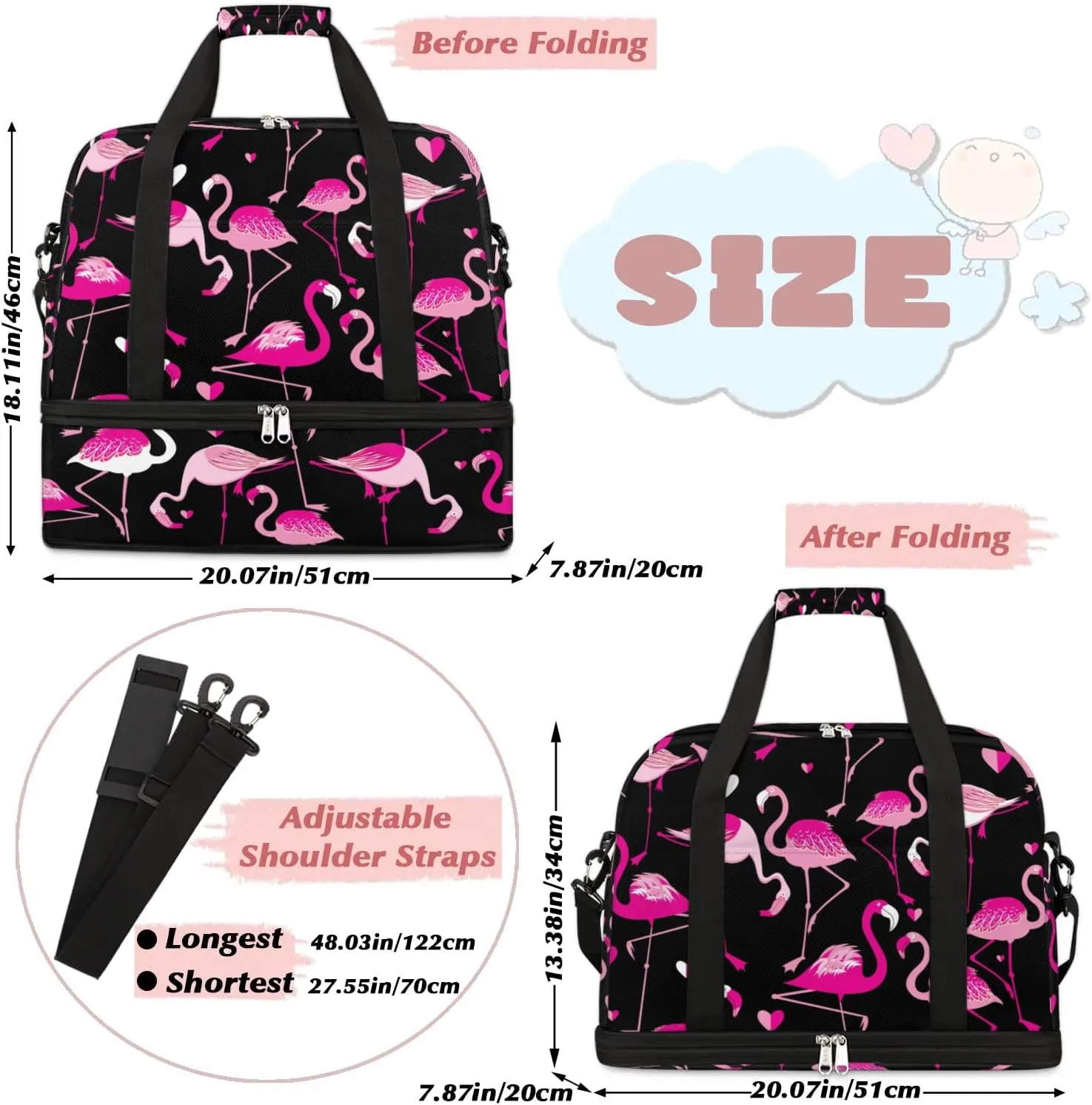 Travel Duffle Bags With Shoes Compartment for Women Men Lightweigh Sports Tote Gym Bag Foldable Canvas Weekender Overnight Carry On Luggage Handle Bag, Color6