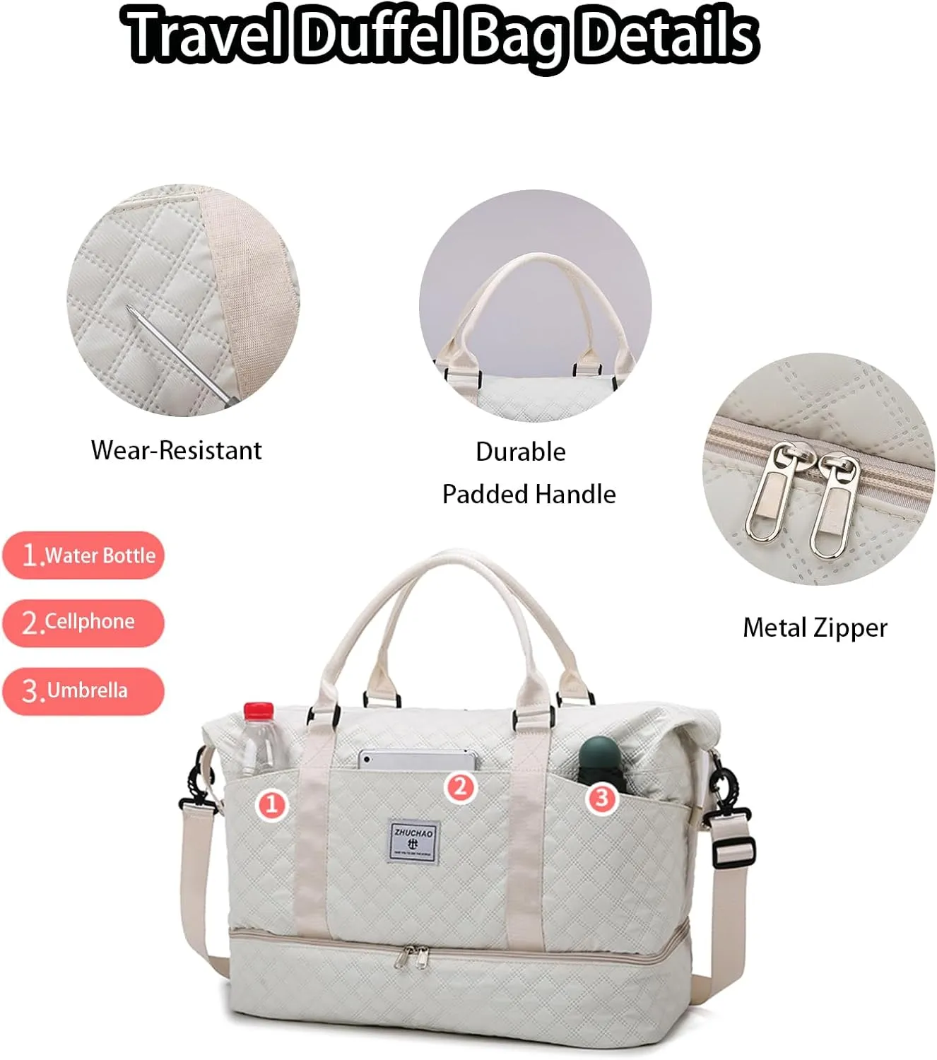 Weekender Bags for Women, Personal Item Travel Bag with Shoes Compartment, Travel Duffel Bags with Toiletry Bag for Gym Hospital Fitness(Light Green)