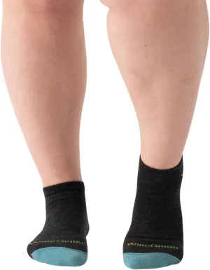 Wide Open Women's Socks - Merino Wool No Show Socks, Charcoal, X-Large