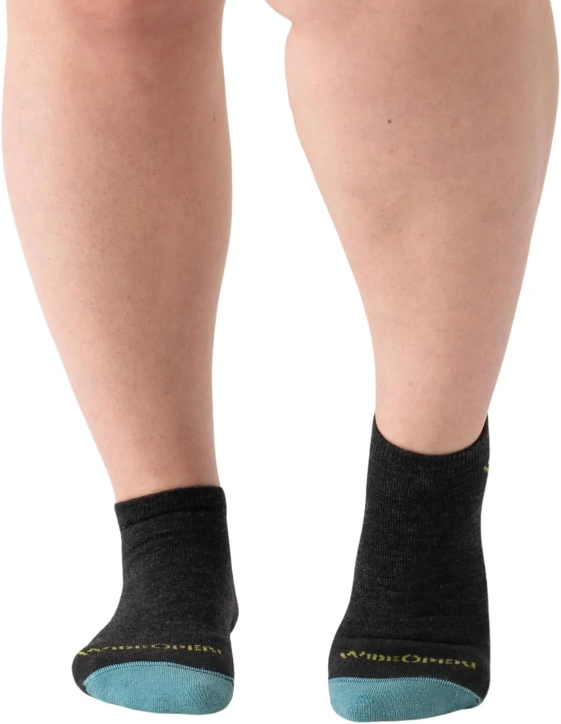 Wide Open Women's Socks - Merino Wool No Show Socks, Charcoal, X-Large