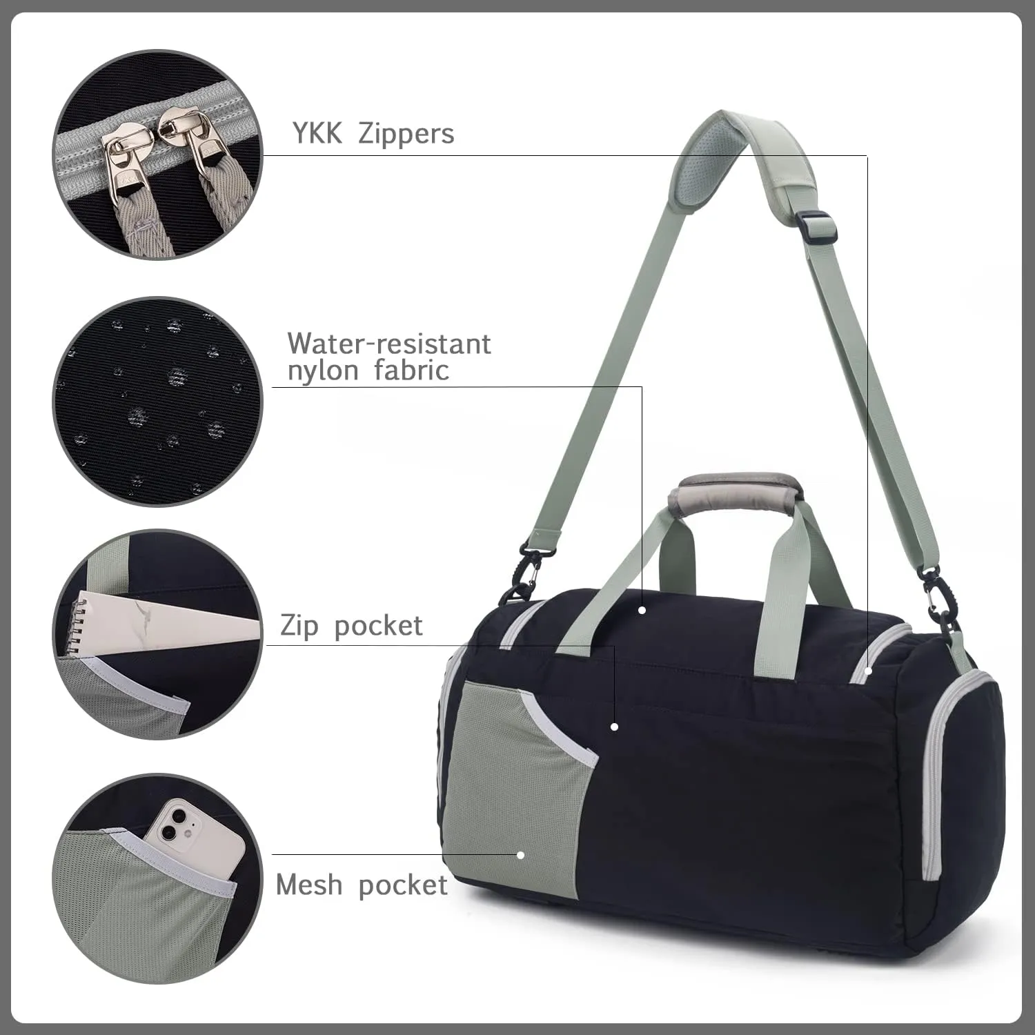 WindTook Women's Sports Bag, 35L Fitness Bag with Shoe Compartment, Travel Bag, Women's Training Bag, Duffel Bag, Weekender Swimming Bag, Sports Gym Bag, Men's Travel Bag for Sports, Fitness, Yoga, 53