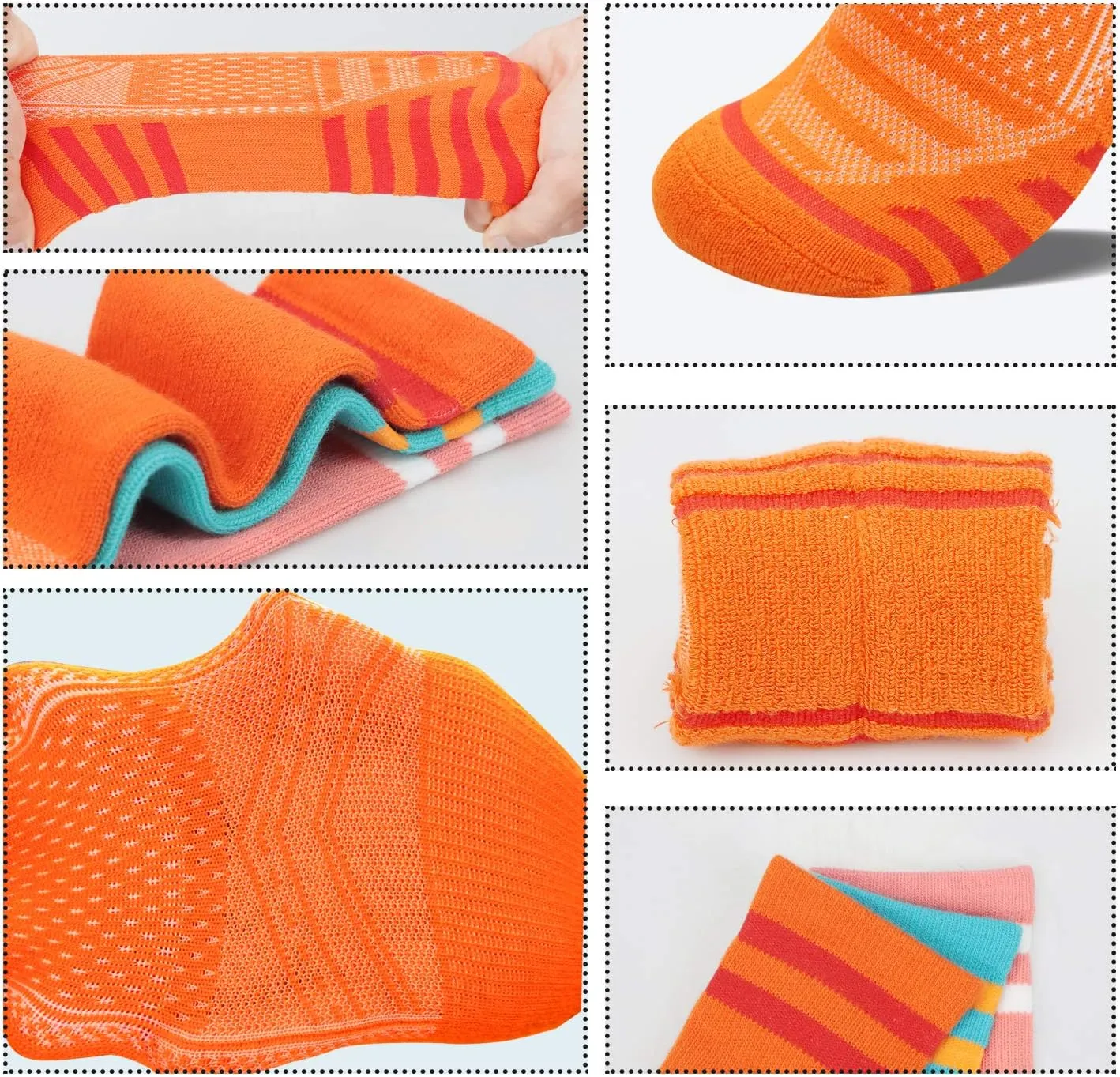 Women's Athletic Crew Socks 6 Pack, Running Breathable Cushion Socks with Arch Support