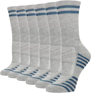 Women's Athletic Crew Socks 6 Pack, Running Breathable Cushion Socks with Arch Support