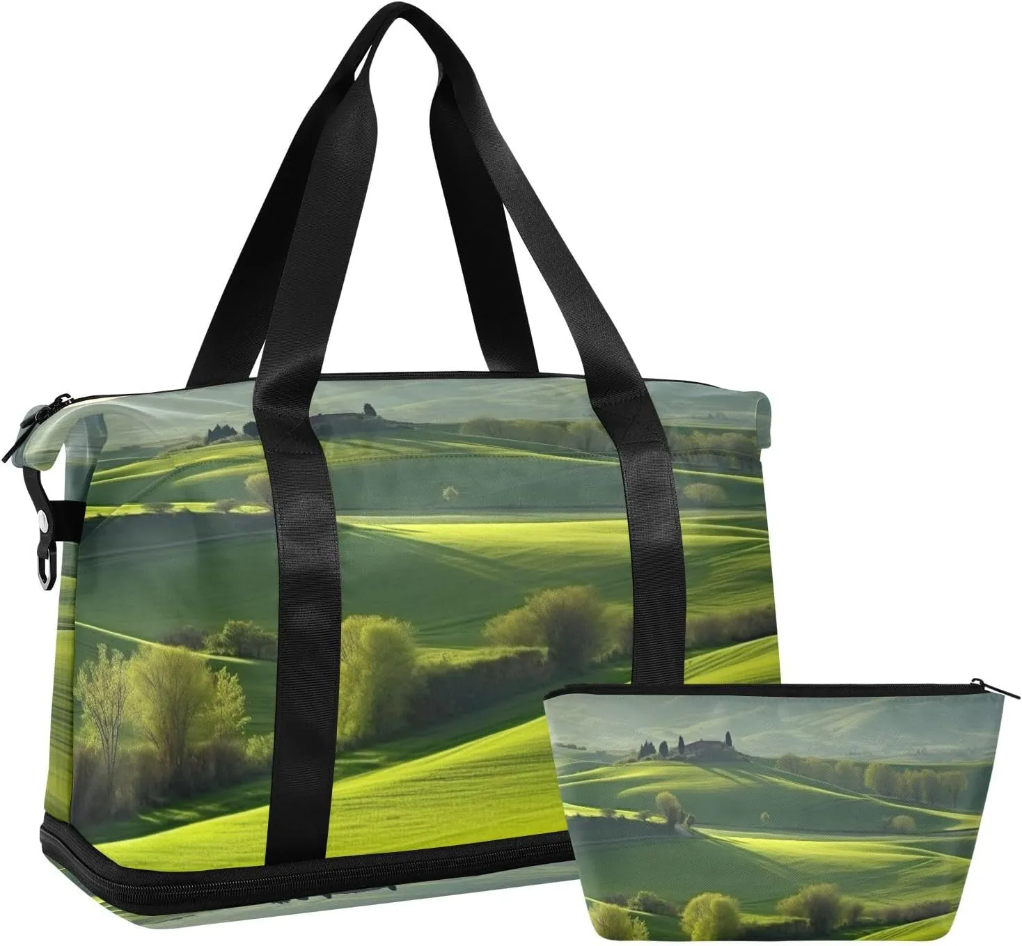 xigua Gym Bag Ldyllic Green Space Travel Duffel Bag - Sports Gym Bag with Dry Wet Pocket Cosmetic bag & Shoes Compartment for Women and Men