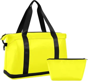 Yellow Weekender Bags for Women Travel Duffel Bags with Shoe Compartment Overnight Bag Carry on Sports Duffel Bag with Toiletry Bag for Travel/Business/Gift Yellow 02
